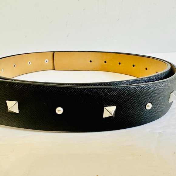 MICHAEL KORS STUDDED LEATHER BELT BLACK XL